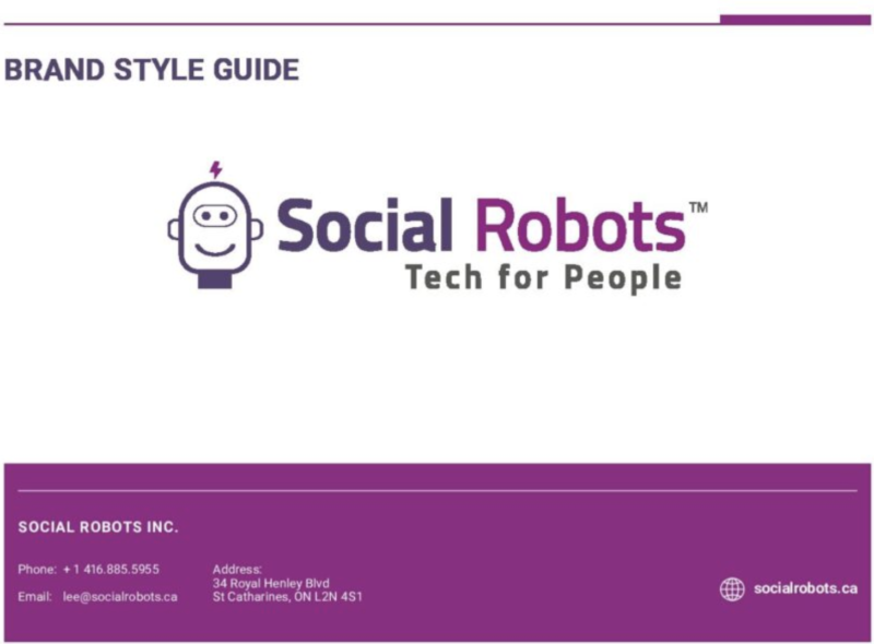 Social Robots logo on cover of Brand Style Guide